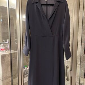 Elegant Long Sleeve Vince Charcoal Gray Dress